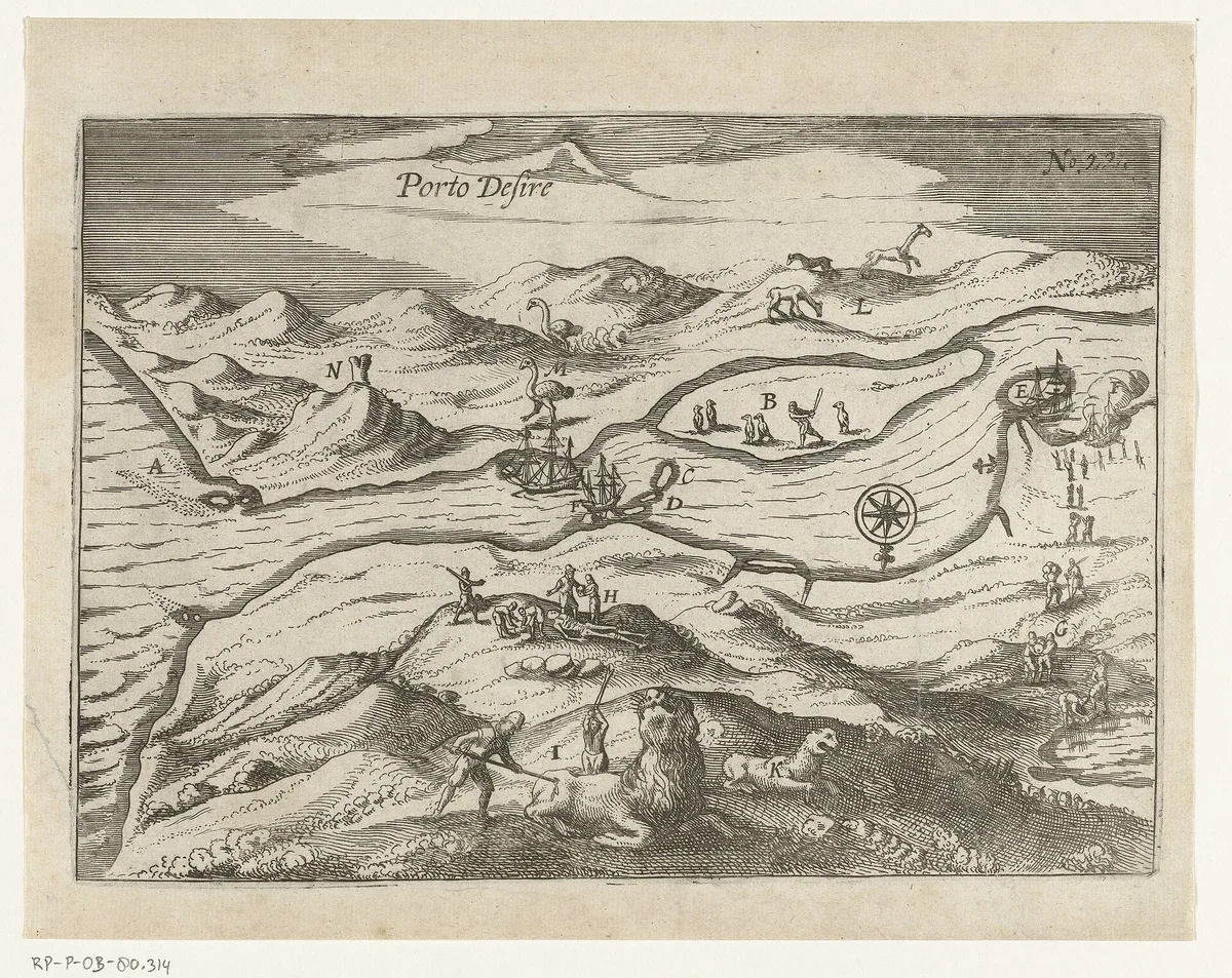 Avonturen op het land bij Porto Desire, 1615 Porto Desire (t – Argentinië landscape