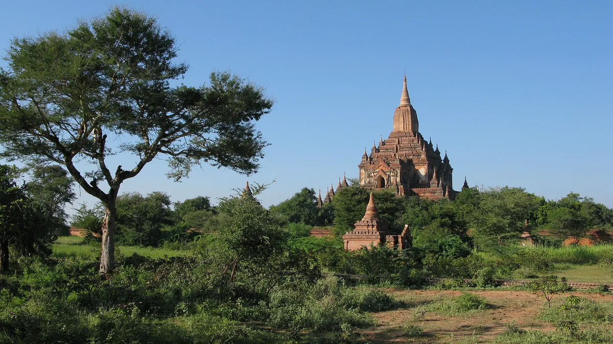 Bagan, Myanmar, Landscape with Sulamani Temple seen from afa – Myanmar landscape