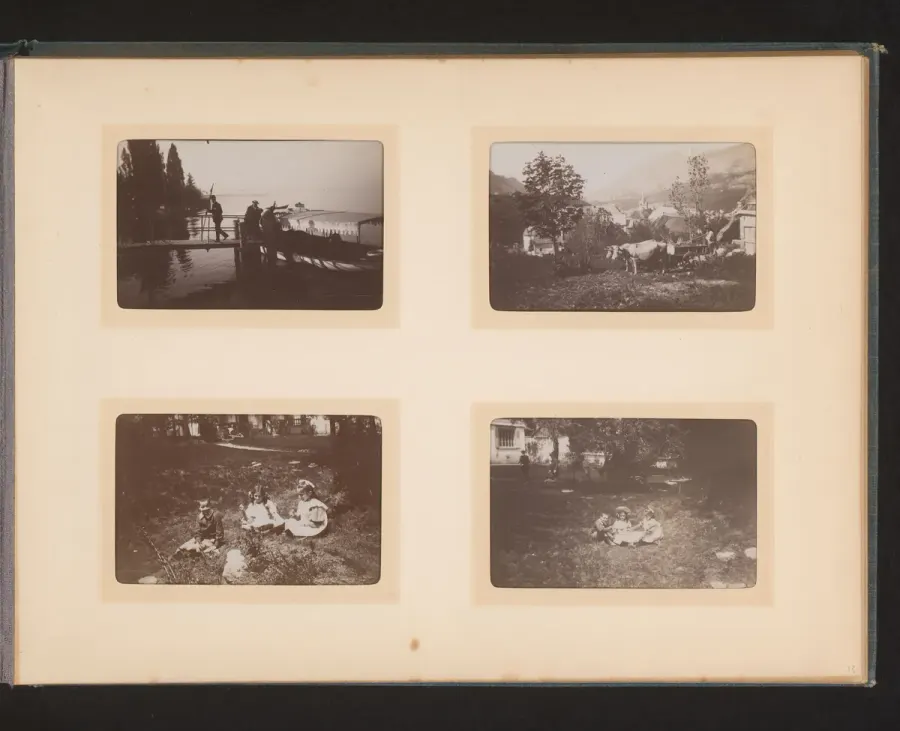Landschap met water te Frankrijk, Koeien in een landschap te Frankrijk en twee portretten van kinderen in het gras, RP-F-2000-135-13 – Frankrijk